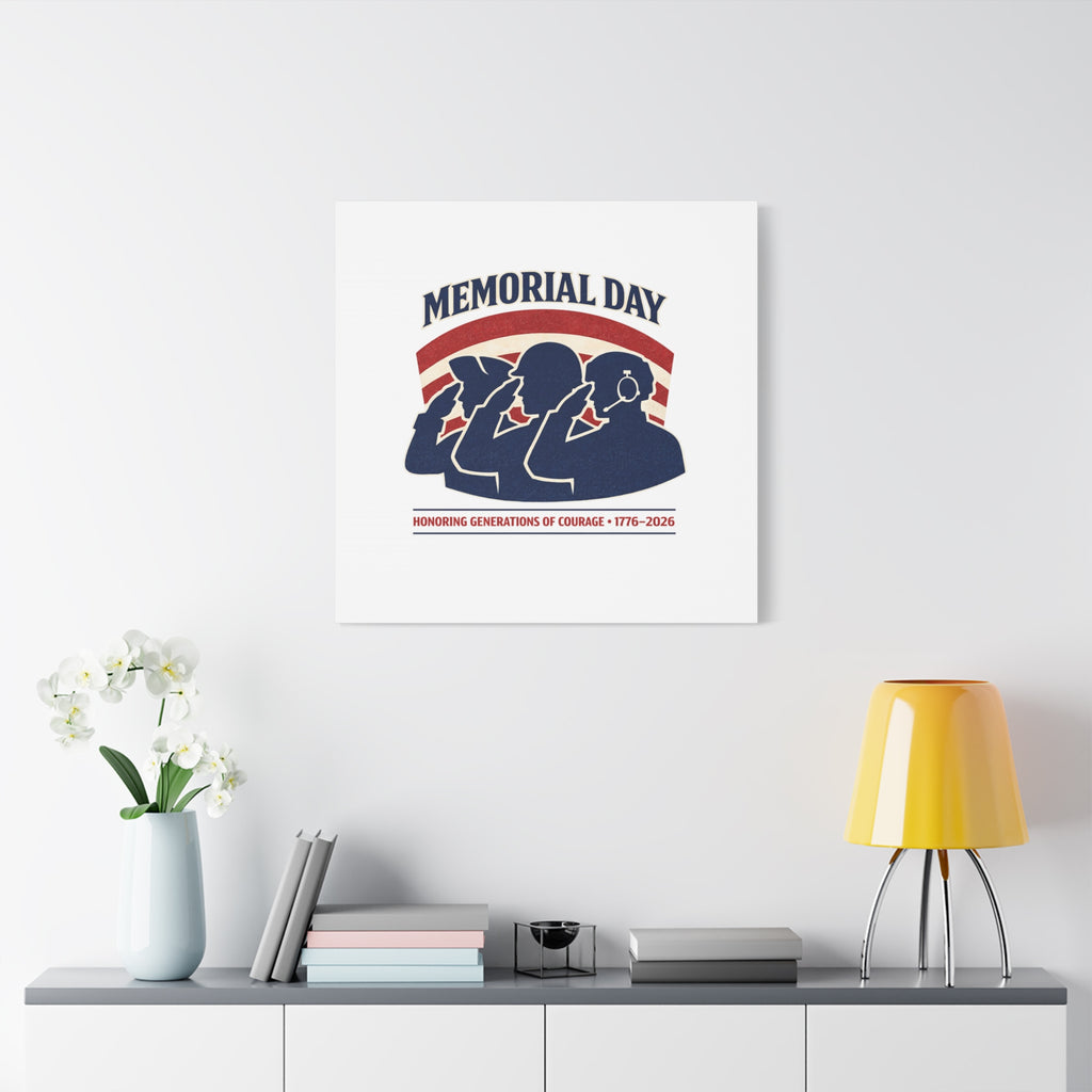 Memorial Day 1776–2026 Canvas | USA 250, patriotic vintage distressed