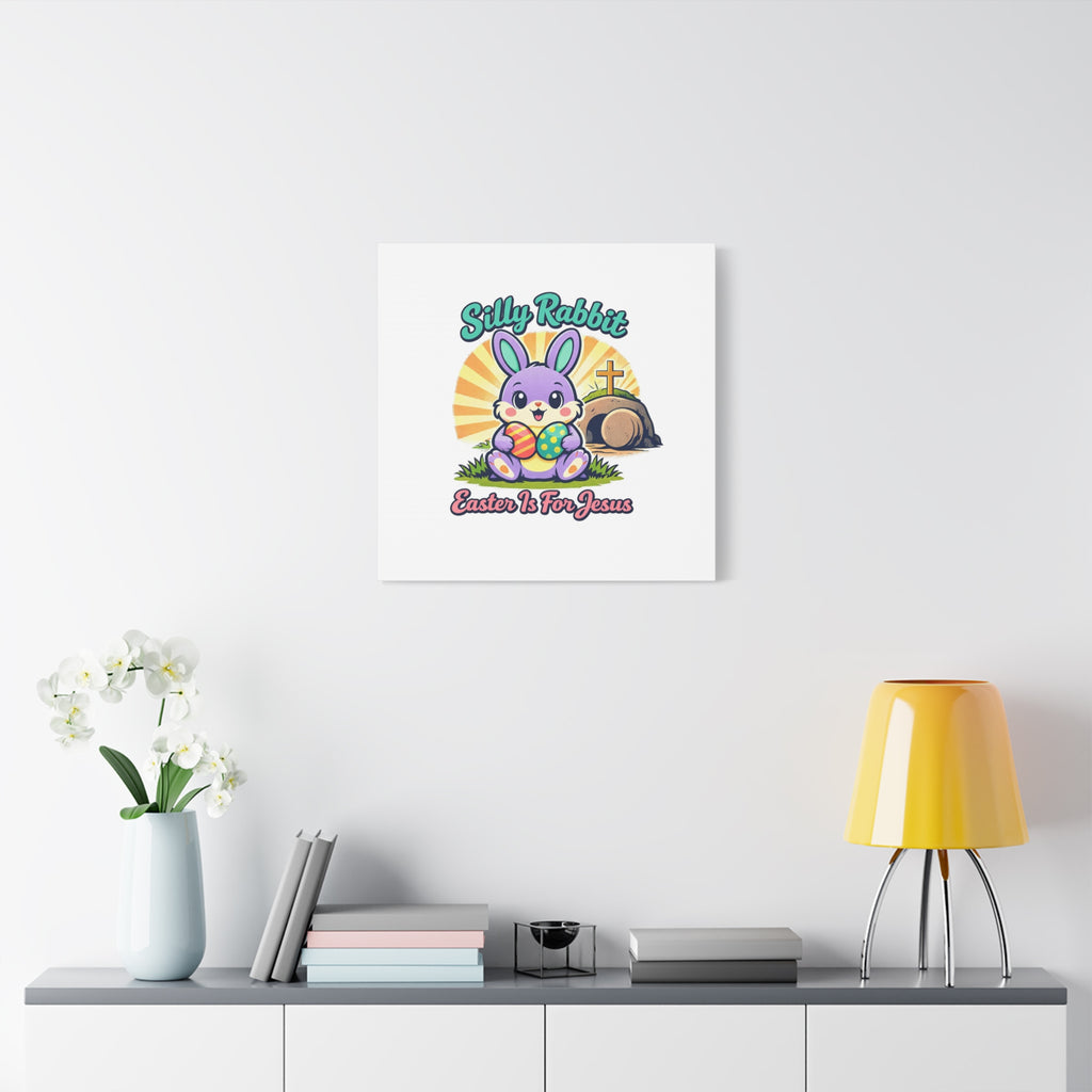 Easter Is For Jesus Bunny Canvas | Easter Christian, Faith-Based Pastel Retro