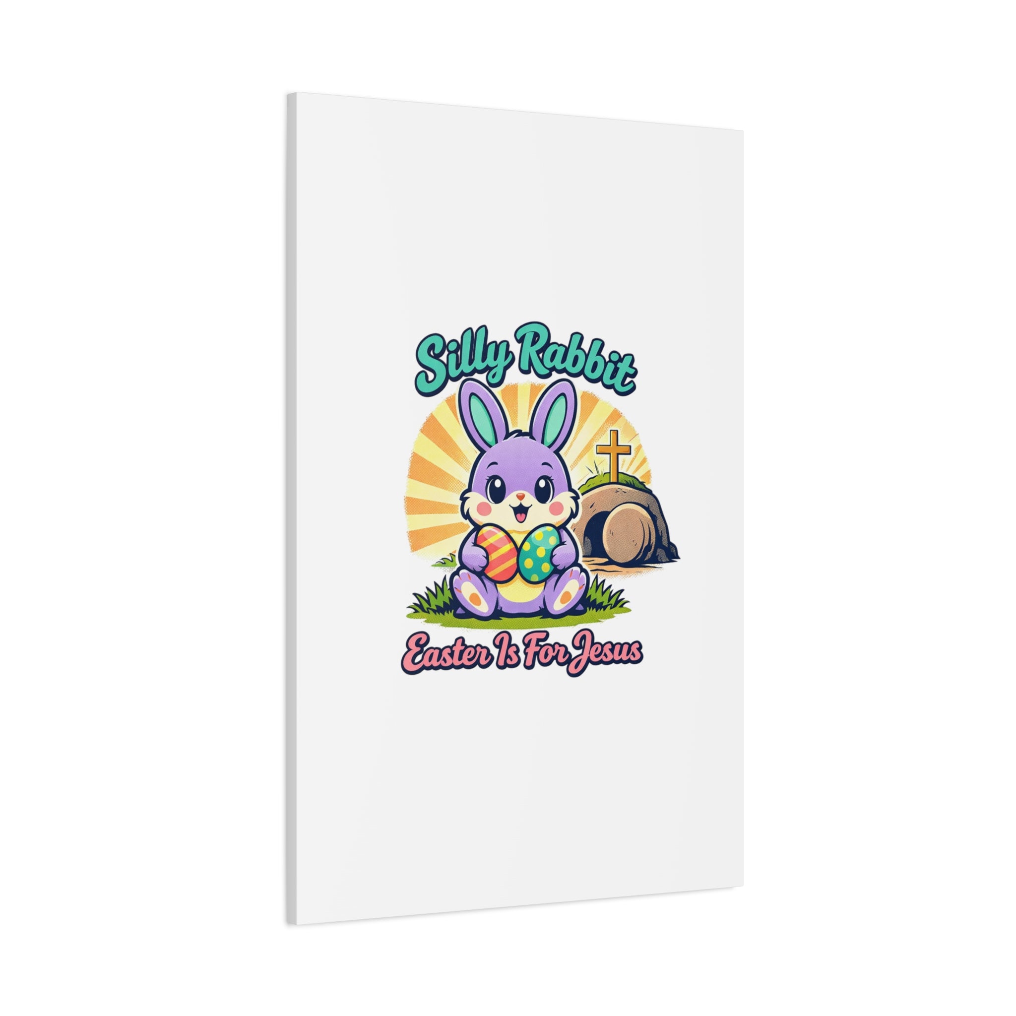Easter Is For Jesus Bunny Canvas | Easter Christian, Faith-Based Pastel Retro