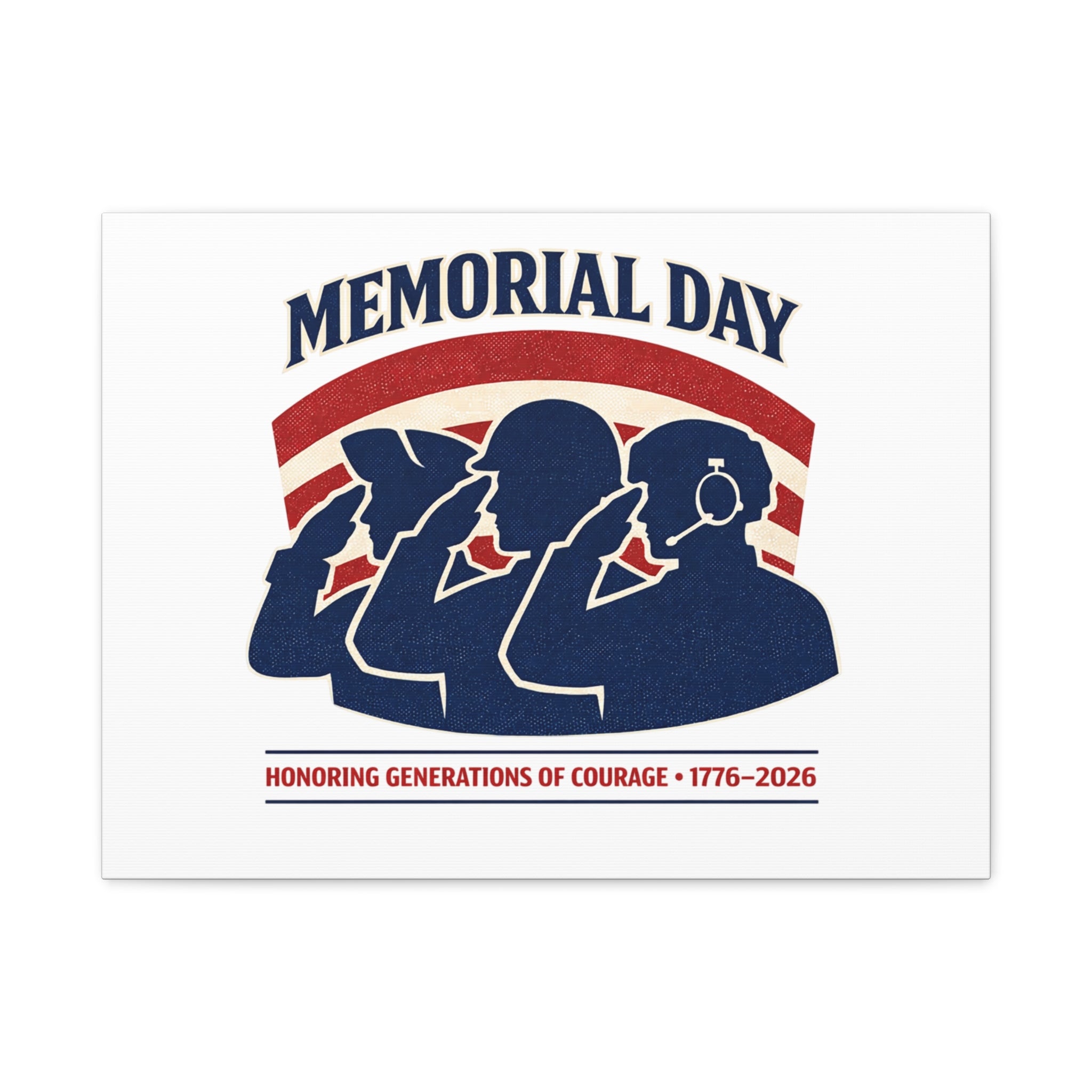 Memorial Day 1776–2026 Canvas | USA 250, patriotic vintage distressed