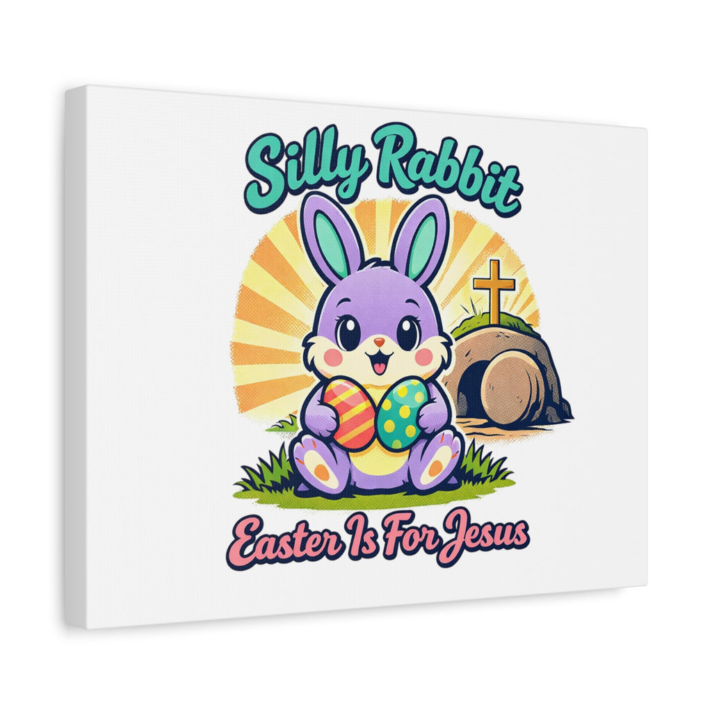 Easter Is For Jesus Bunny Canvas | Easter Christian, Faith-Based Pastel Retro