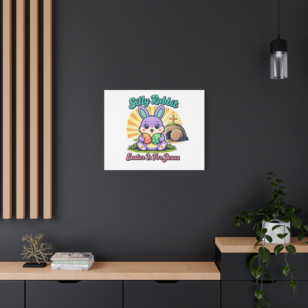 Easter Is For Jesus Bunny Canvas | Easter Christian, Faith-Based Pastel Retro