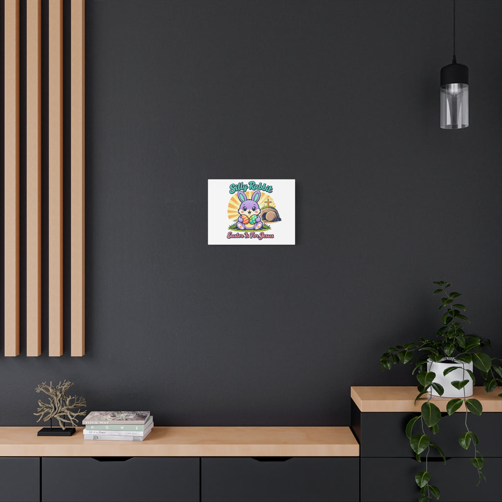 Easter Is For Jesus Bunny Canvas | Easter Christian, Faith-Based Pastel Retro