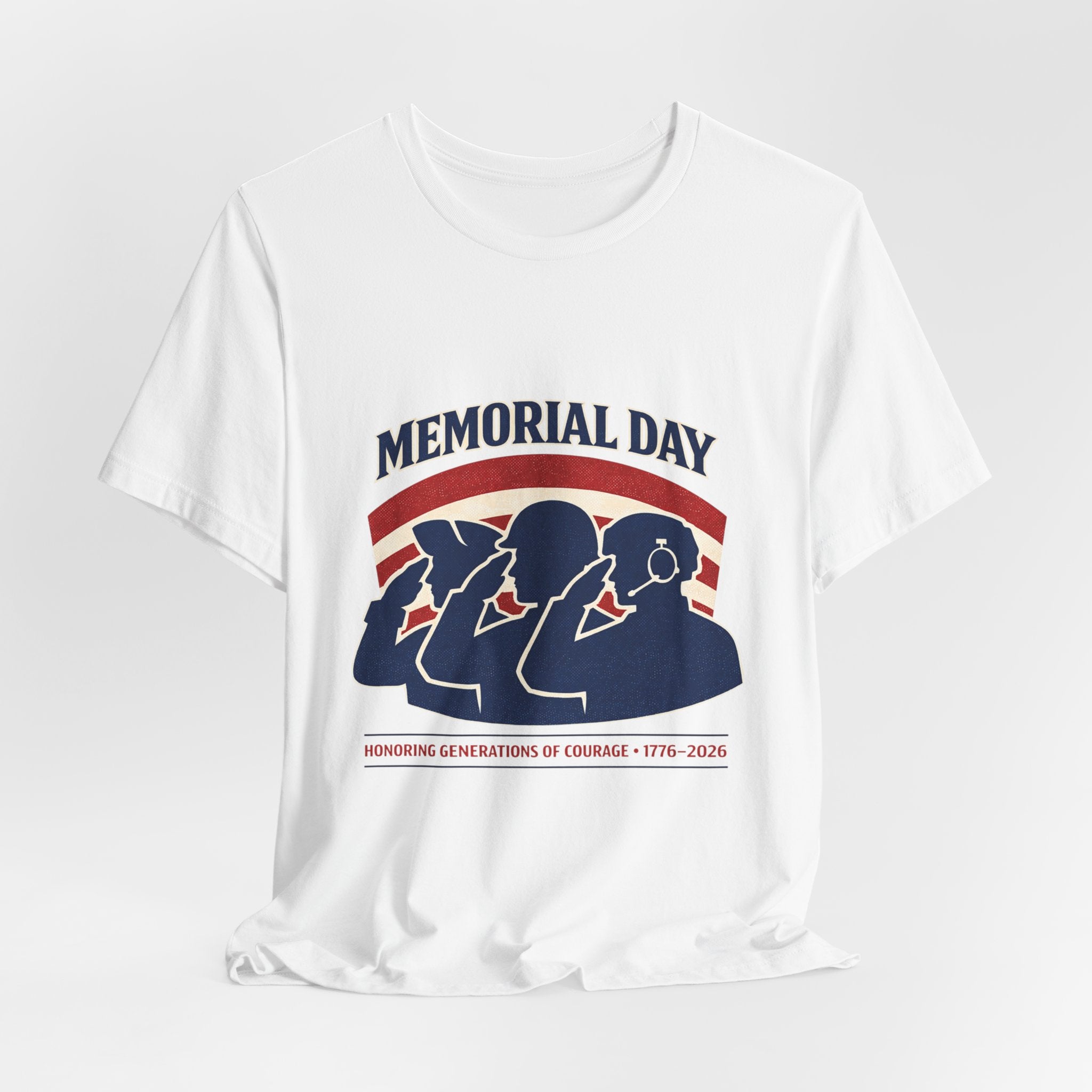 Memorial Day 1776–2026 USA 250 Vintage Distressed T-Shirt | Patriotic Red White Blue