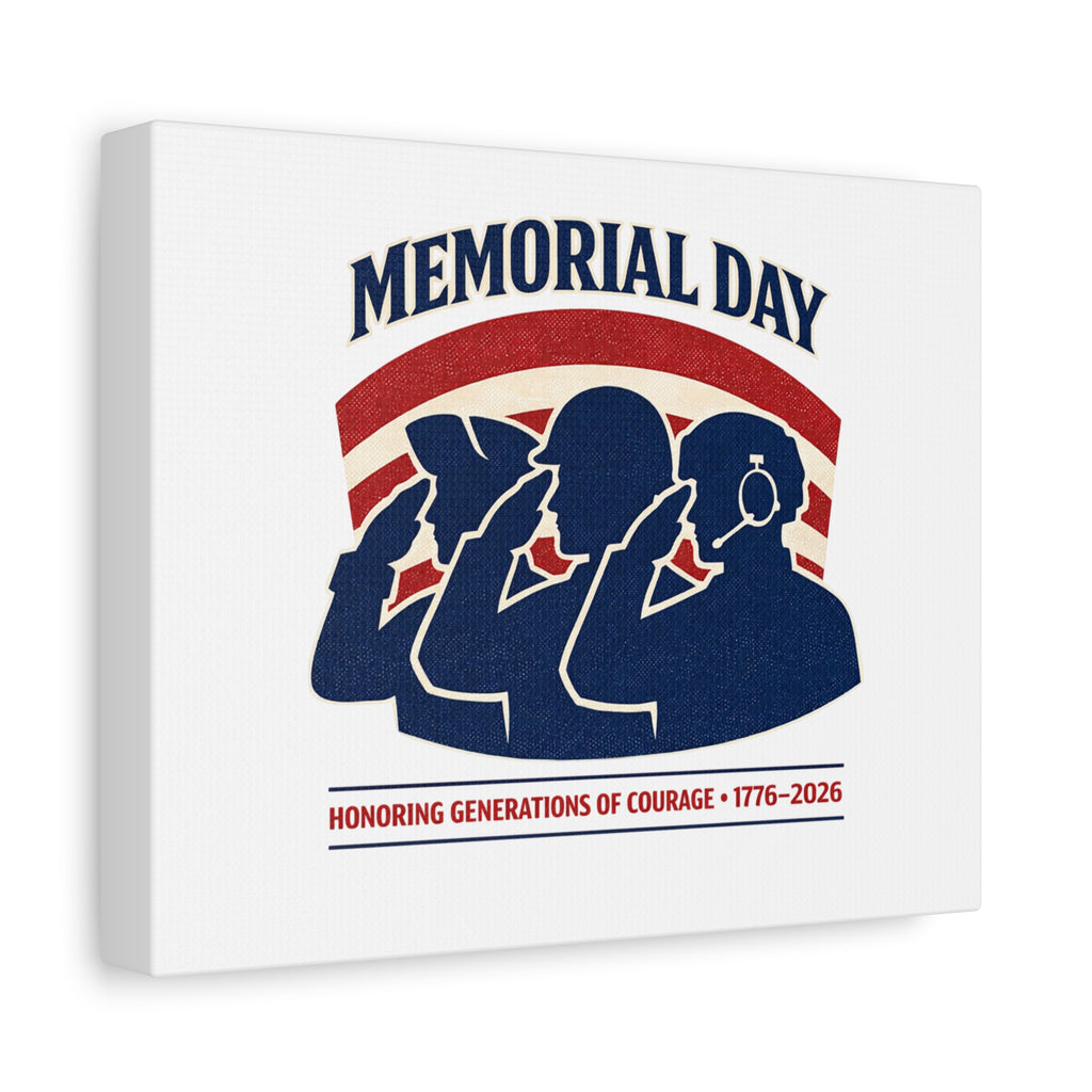 Memorial Day 1776–2026 Canvas | USA 250, patriotic vintage distressed