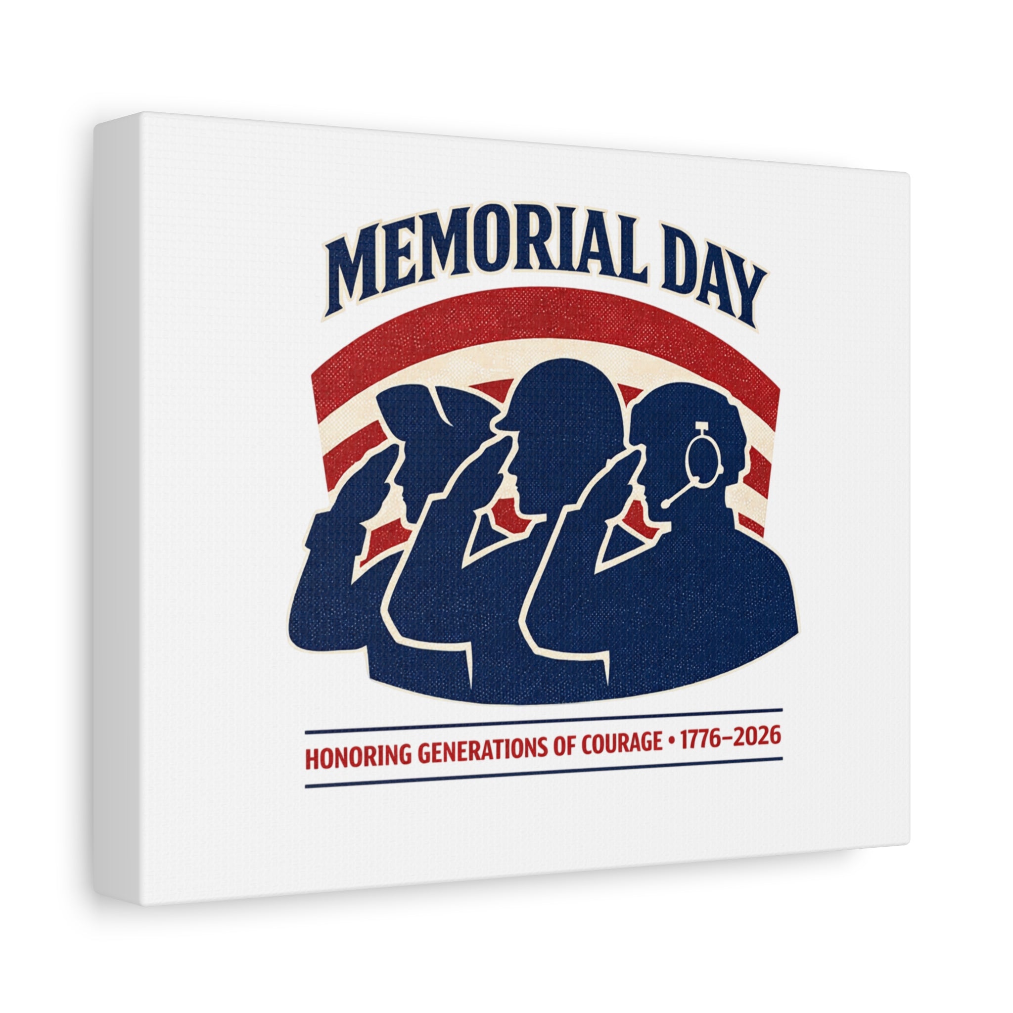 Memorial Day 1776–2026 Canvas | USA 250, patriotic vintage distressed