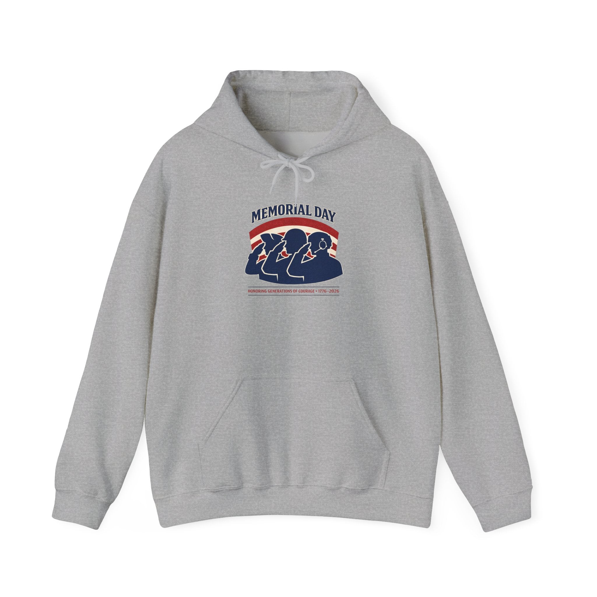 Memorial Day 1776–2026 Hoodie | USA 250 Vintage Distressed, Red White Blue Americana